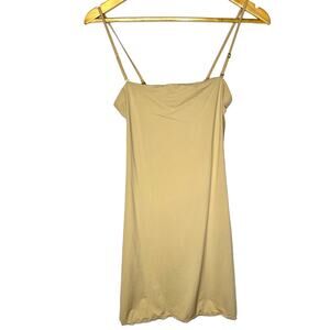 NATORI Nude Soft Stretchy Chemise Lace Trim Slip Dress Women's Small‎